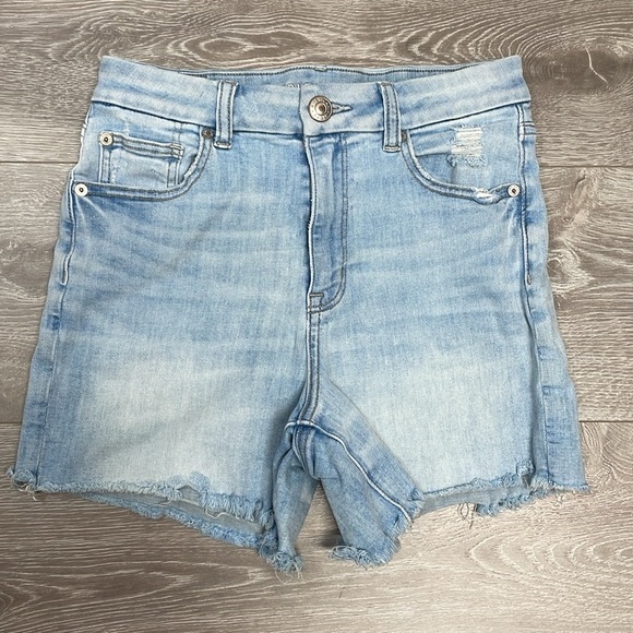American Eagle Next Level Stretch Curvy Hi-Rise Shortie Denim Jeans Shorts 6 - Picture 7 of 15